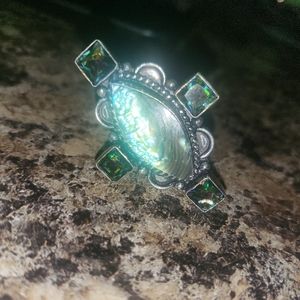 Abalone and Mystic Topaz ring